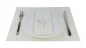 Set Fertigserviette Servietten + Platzdeckechen im Kombinationslook Set-PD+BTS-001-Wei&szlig;