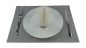Servietten Fertigservietten + Platzdekchen im Set - Set-S-PD-015-Silber-S-LNSX-Silber-001-Wei&szlig;