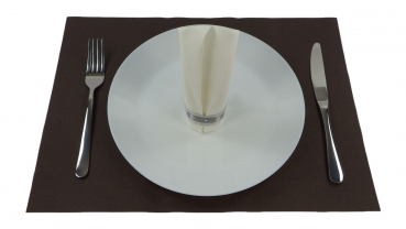 Servietten Fertigservietten + Platzdekchen im Set Set-PD-019-Braun-LNSX-Silber-001-Wei&szlig;