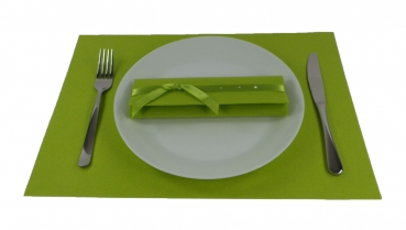 Set Fertigservietten + Platzdeckchen im Kombinationslook Set-PD+E3X-006-Kiwigr&uuml;n