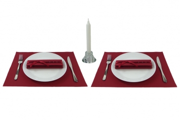 Set Candle Light Dinner Weinrot Bordeaux f&uuml;r 2 Personen Set-S-PD+S-E3X-010-Bordeaux-2x+KL