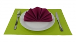 Set Fertigservietten + Platzdeckchen im Kombinationslook Set-PD-006-Kiwigr&uuml;n+S-F-018-Beere