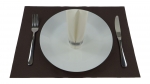 Servietten Fertigservietten + Platzdekchen im Set Set-PD-019-Braun-LNSX-Silber-001-Wei&szlig;