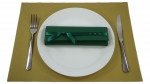 Set Fertigservietten + Platzdeckchen im Kombinationslook Set-PD-Gold+E3X-013-Dunkelgr&uuml;n