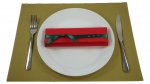 Set Fertigservietten + Platzdeckchen im Kombinationslook Set-PD-Gold+E3X-0913-Rot-Dunkelgr&uuml;n