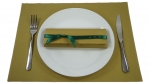 Set Fertigservietten + Platzdeckchen im Kombinationslook Set-PD-Gold+E3X-1613-Gold-Dunkelgr&uuml;n