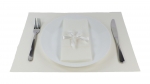 Set Fertigserviette Servietten + Platzdeckechen im Kombinationslook Set-PD+BTS-001-Wei&szlig;