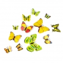 Set 12 Stück Wunderschöne Deko 3D Schmetterlinge Butterfly - SL-A-Mix-Gelb