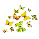 Set 12 St&uuml;ck Wundersch&ouml;ne Deko 3D Schmetterlinge Butterfly - SL-A-Mix-Gelb