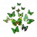 Set 12 St&uuml;ck Wundersch&ouml;ne Deko 3D Schmetterlinge Butterfly - SL-B-Mix-Gr&uuml;n