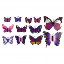 Set 12 St&uuml;ck Wundersch&ouml;ne Deko 3D Schmetterlinge Butterfly - SL-E-Mix-Lila
